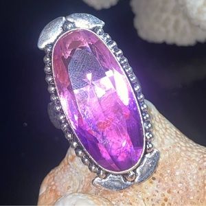 Sparkly Tourmaline bi-color vintage statement ring